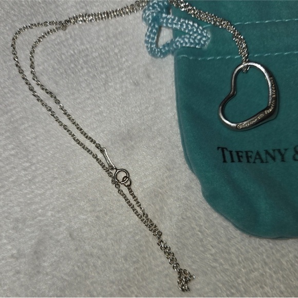 Tiffany & Co. Elsa Peretti Large Floating Heart Sterling Silver EUC - Picture 4 of 7